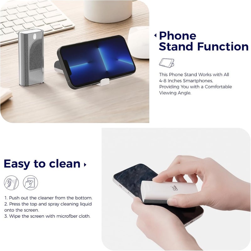 CLICK CLEAN Screen Cleaner Kits - 4 All-in-One Mist Cleaner with 4 oz Refill, 1 Microfiber Cloth(7.8 x 7.8in), 1 Mini Funnel, and 1 Sprayer - for All Phones, Laptop and Tablet Screens - Image 3